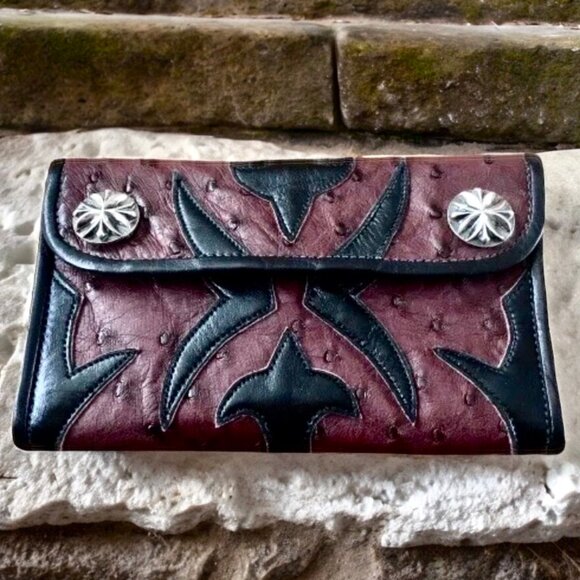Travis Walker Vintage 90's Exotic Leathers Wallet Cross Design - Picture 2 of 16